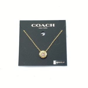 Gold Open Circle Stone Necklace